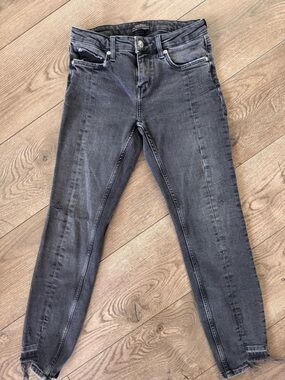 Zara Charcoal High-Rise Ankle Skinny Jeans, Size US 2